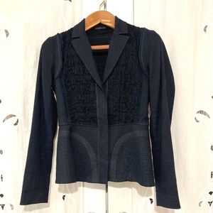 Lovely Linen Jacket, Elie Tahari, Blue & Black, Size 0